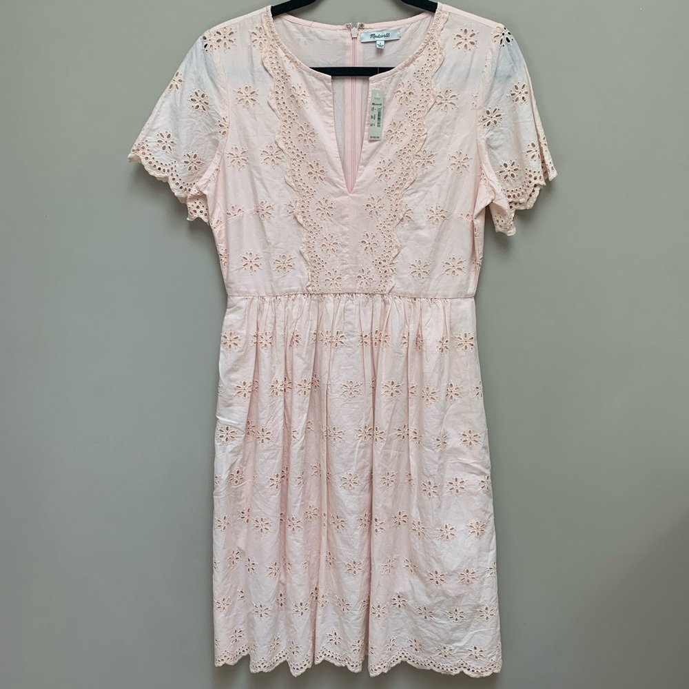 SOLD- Madewell Scalloped Eyelet Midi Dress - Picture 5 of 9
